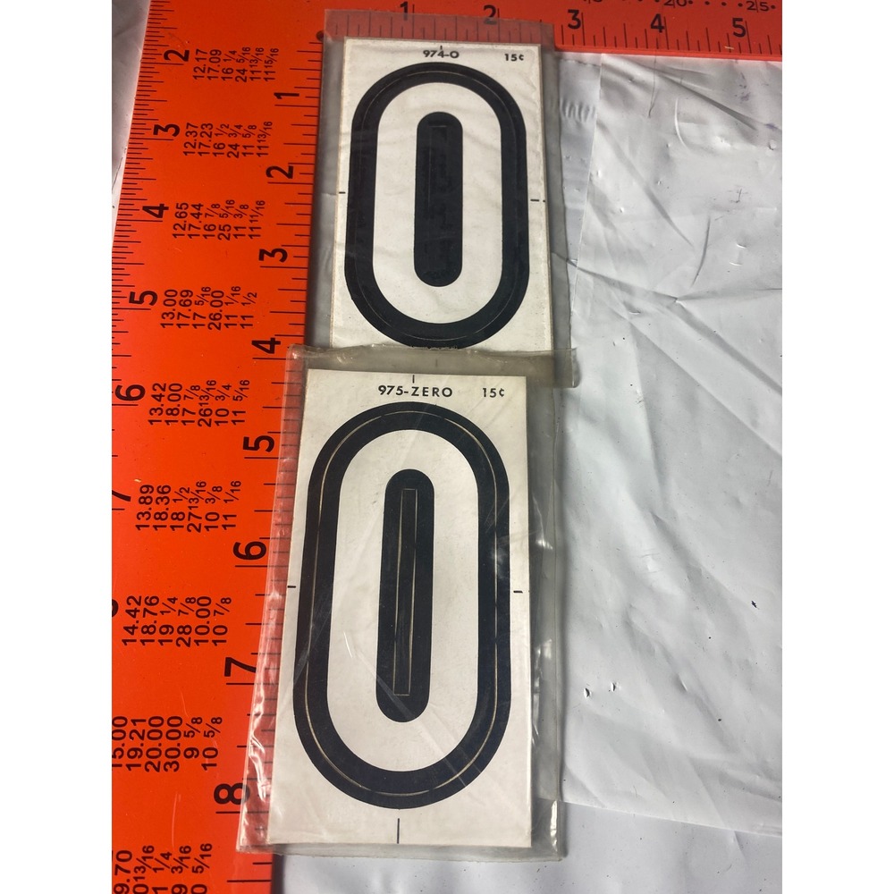 Vintage Meyercord Kwik-Space Number 0 Black Self-Stick NOS 974-0 975-ZERO Lot 2